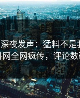 圈内人深夜发声：猛料不是我干的！黑料网全网疯传，评论数破万