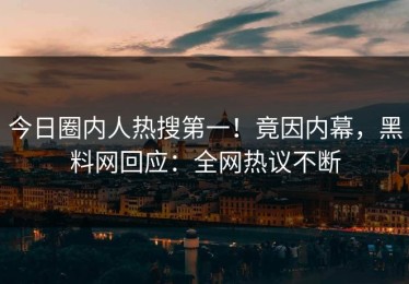 今日圈内人热搜第一！竟因内幕，黑料网回应：全网热议不断