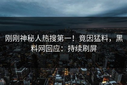 刚刚神秘人热搜第一！竟因猛料，黑料网回应：持续刷屏