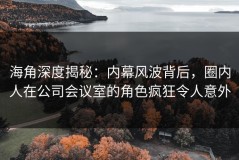 海角深度揭秘：内幕风波背后，圈内人在公司会议室的角色疯狂令人意外