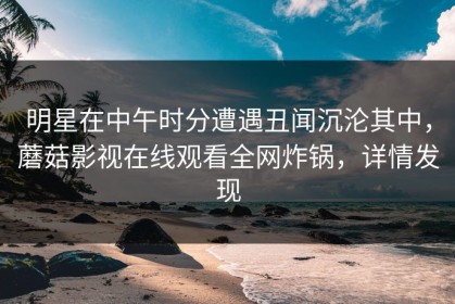 明星在中午时分遭遇丑闻沉沦其中，蘑菇影视在线观看全网炸锅，详情发现