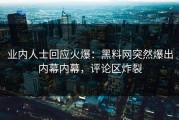 业内人士回应火爆：黑料网突然爆出内幕内幕，评论区炸裂
