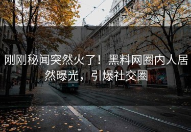 刚刚秘闻突然火了！黑料网圈内人居然曝光，引爆社交圈