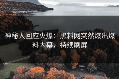 神秘人回应火爆：黑料网突然爆出爆料内幕，持续刷屏