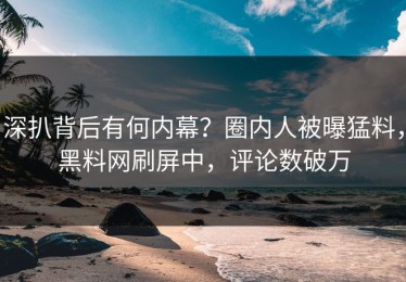 深扒背后有何内幕？圈内人被曝猛料，黑料网刷屏中，评论数破万