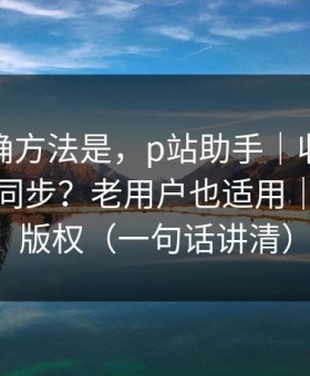 原来正确方法是，p站助手｜收藏与关注怎么同步？老用户也适用｜先搞清版权（一句话讲清）