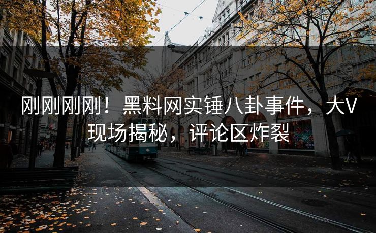 刚刚刚刚！黑料网实锤八卦事件，大V现场揭秘，评论区炸裂