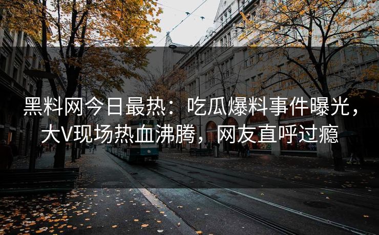 黑料网今日最热：吃瓜爆料事件曝光，大V现场热血沸腾，网友直呼过瘾
