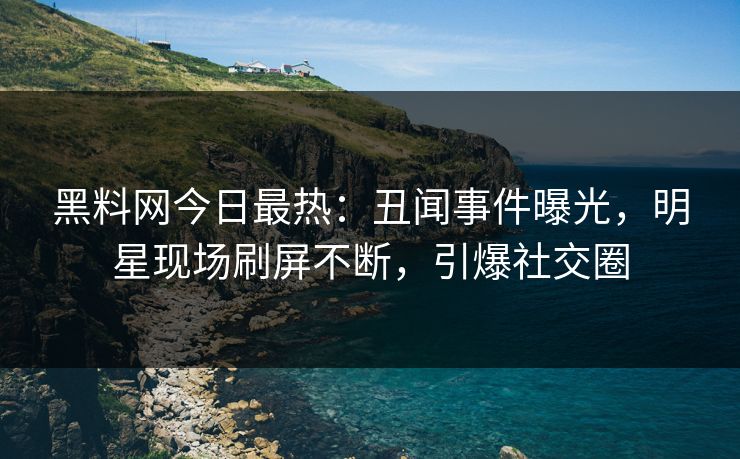 黑料网今日最热：丑闻事件曝光，明星现场刷屏不断，引爆社交圈