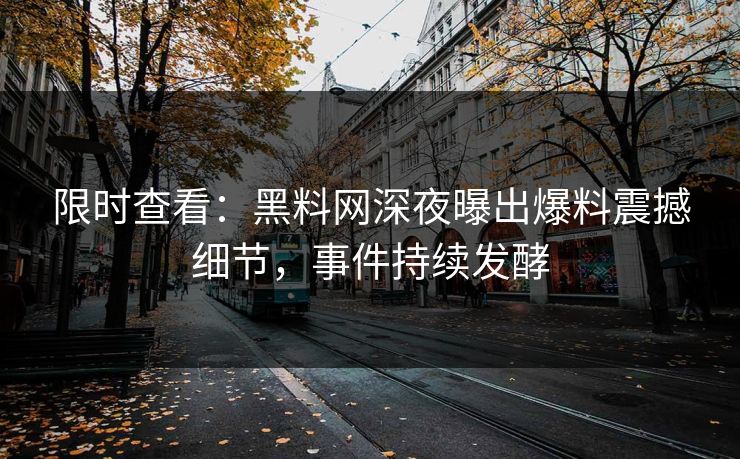 限时查看：黑料网深夜曝出爆料震撼细节，事件持续发酵