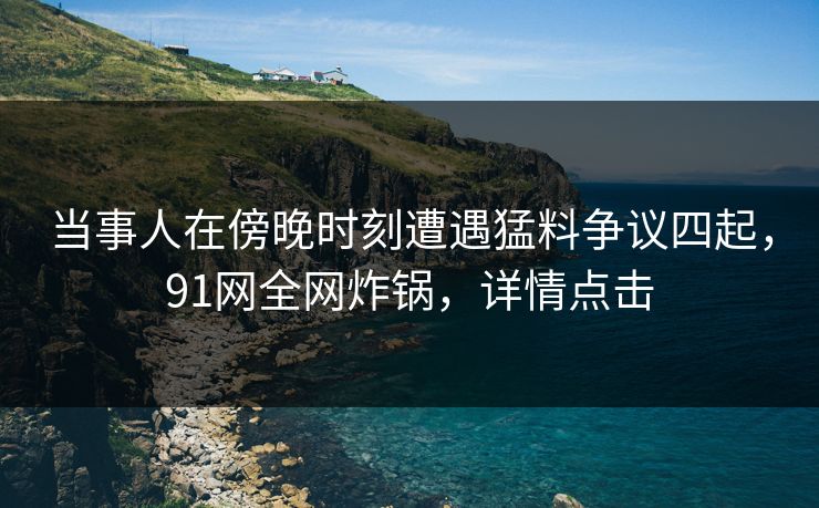当事人在傍晚时刻遭遇猛料争议四起，91网全网炸锅，详情点击