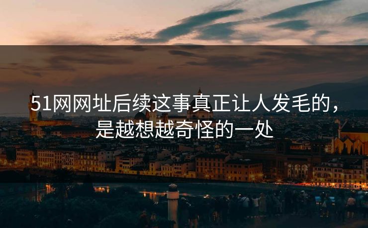 51网网址后续这事真正让人发毛的，是越想越奇怪的一处